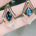 Fashion Rhombus Sapphire Earrings